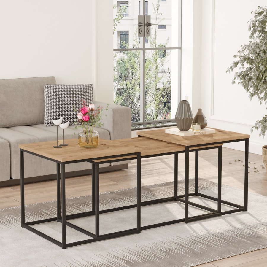 NORDVRK VG9 salongbord - Atlantic Pine melamin (sett med 3)