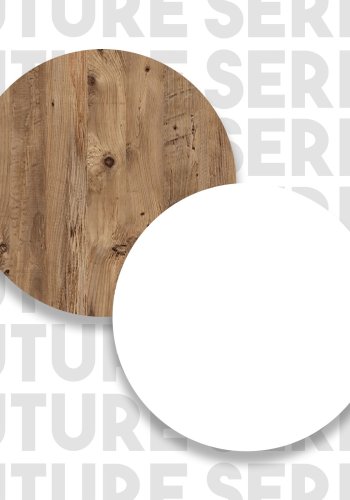 NORDVRK Fr14 salongbord, m. 2 drer - Atlantic Pine og hvit melamin (90x60)