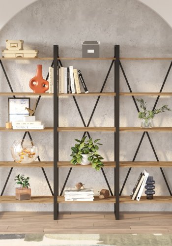 FUNZI LIVING ML4 Bücherregal - natürliches Melamin, Metall