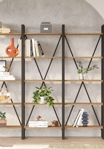 FUNZI LIVING ML4 Bücherregal - natürliches Melamin, Metall