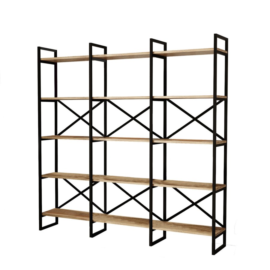 FUNZI LIVING VG6 Bücherregal - natürliches Melamin, Metall