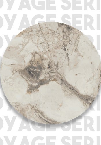 FUNZI LIVING VG6 Bücherregal - weißes Marmormuster und goldenes Melamin, Metall