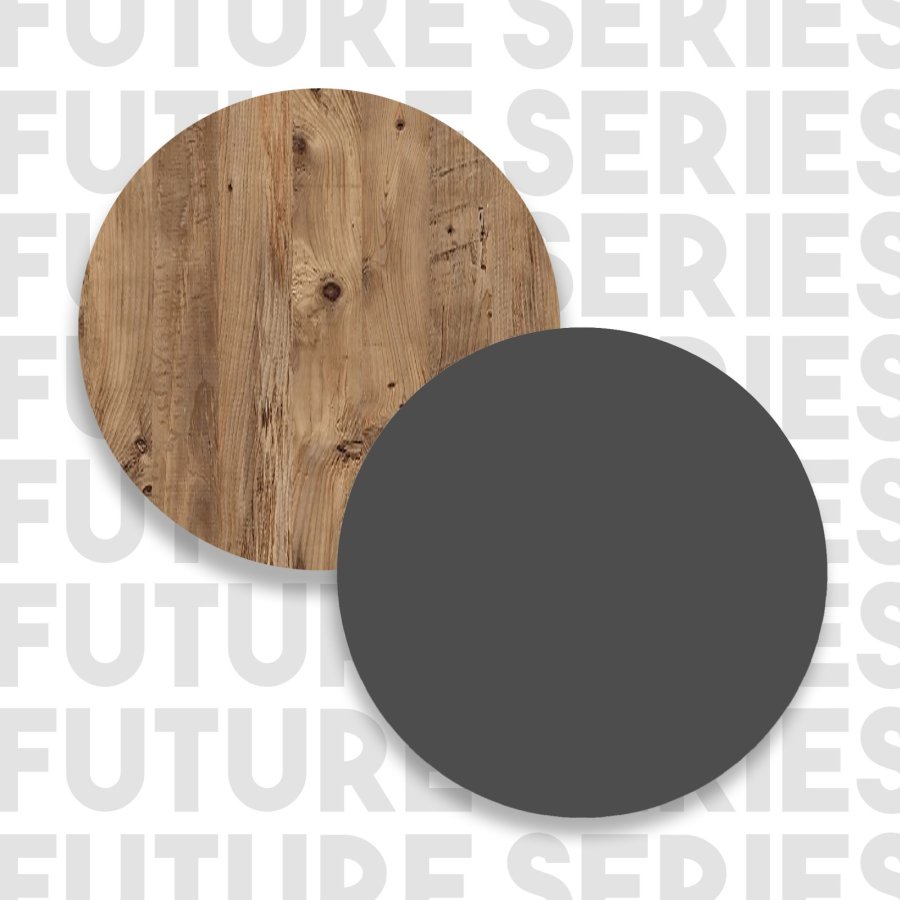 FUNZI LIVING FR16-AA bokhylle, med 4 hyller og 2 drer - antrasittgr og naturlig melamin