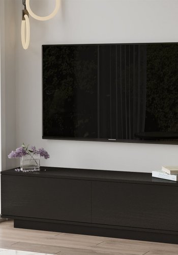 NORDVRK FN1 TV-bord, m. 2 drer - sort melamin (140x35,5)