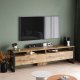 NORDVRK ML19 TV-bord, med dr og 2 hyller - Atlantic Pine melamin og plast (180x35,5)