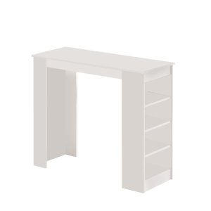 NORDVÄRK ST1 barbord, m. 3 hylder - hvid melamin (120x51,6)