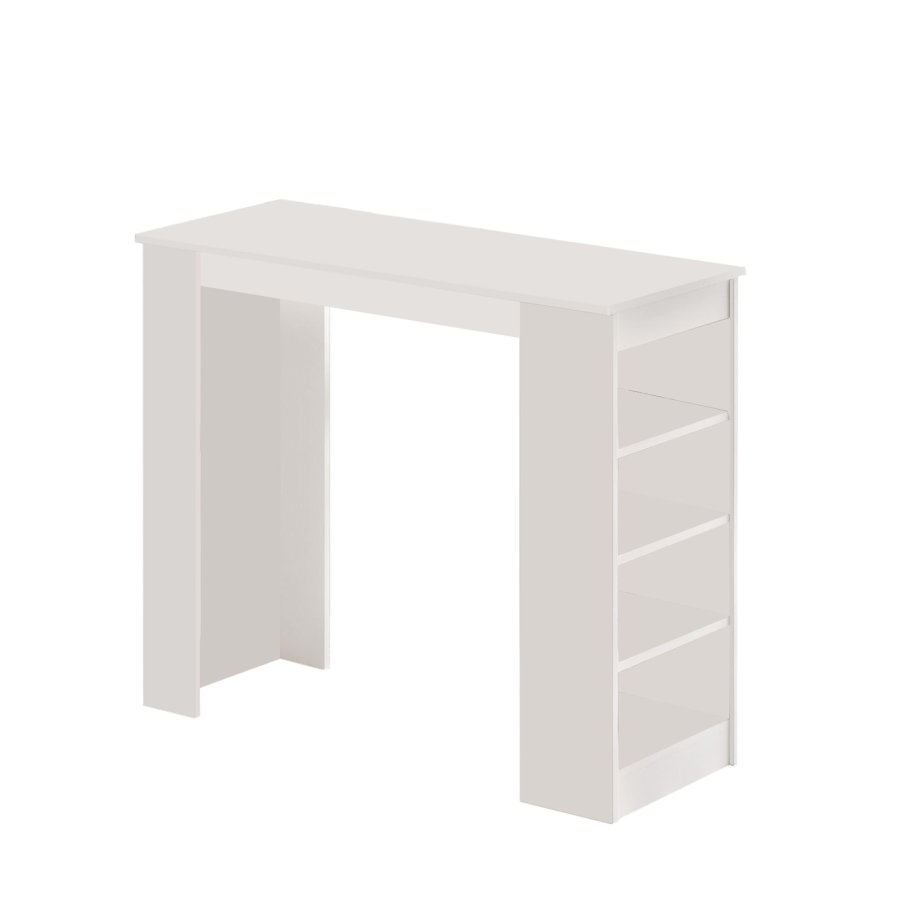 NORDVRK ST1 barbord, m. 3 hyller - hvit melamin (120x51,6)