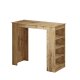 NORDVRK ST1 barbord, m. 3 hyller - naturlig melamin (120x51,6)