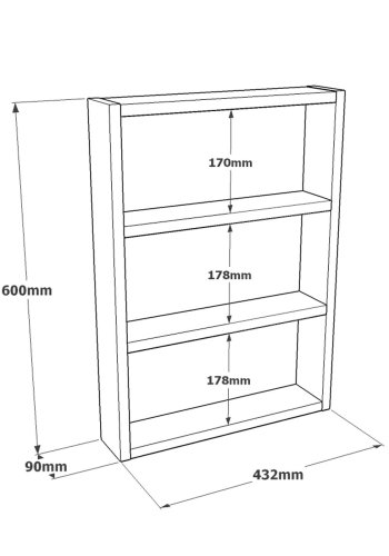 NORDVRK PR1 vegghylle - hvit melamin