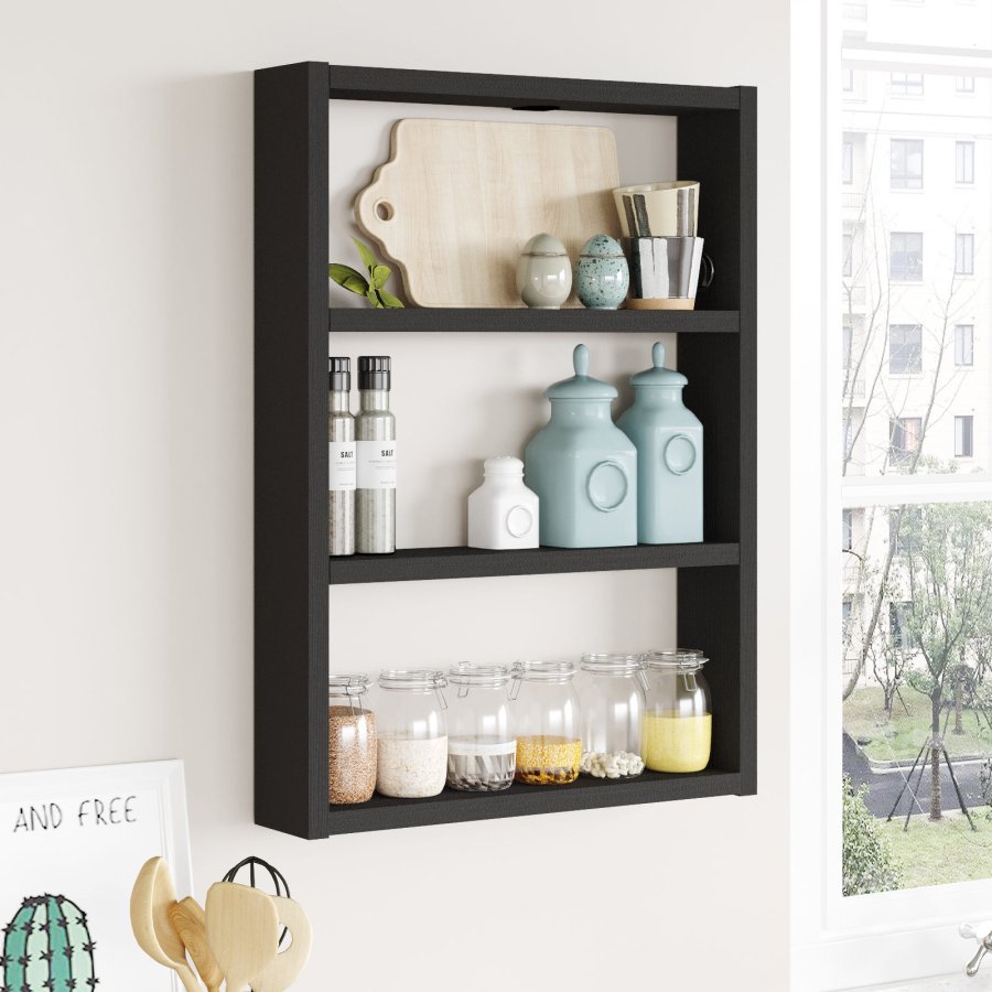 NORDVRK PR1 vegghylle - sort melamin