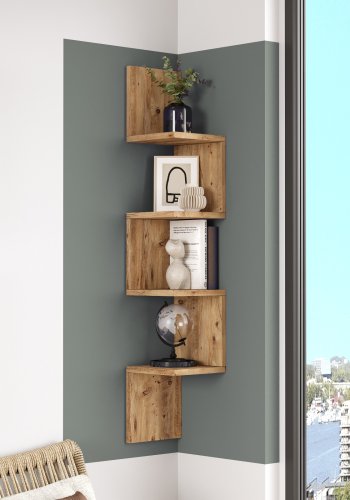 NORDVRK WL9 hjrne vegghylle - naturlig melamin