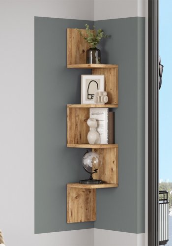 NORDVRK WL9 hjrne vegghylle - naturlig melamin