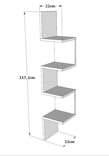 NORDVRK WL9 hjrne vegghylle - naturlig melamin