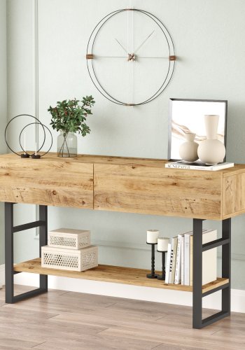 NORDVRK ML23 konsollbord, m. 2 drer og 1 hylle - Atlantic Pine melamin