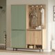 FUNZI LIVING OS1-SY entrsett, med kroker og 2 skap - grnn og naturlig melamin