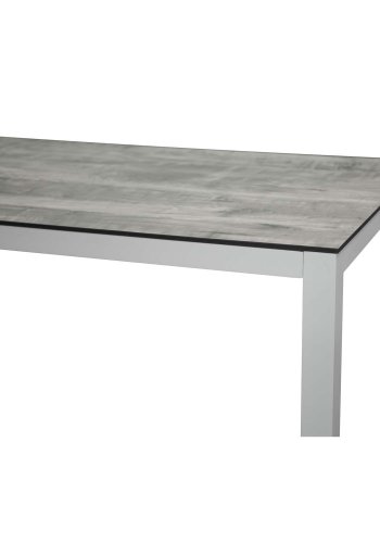 VENTURE DESIGN rektangulrt Lama hagebord - gr HPL og hvit aluminium (205x100)