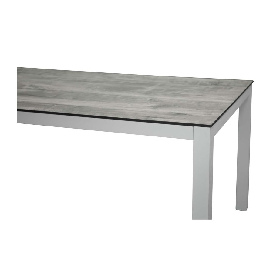 VENTURE DESIGN rektangulrt Lama hagebord - gr HPL og hvit aluminium (205x100)