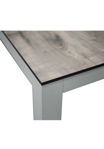 VENTURE DESIGN rektangulrt Lama hagebord - gr HPL og hvit aluminium (205x100)