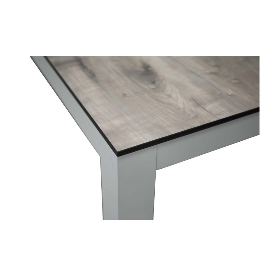 VENTURE DESIGN rektangulrt Lama hagebord - gr HPL og hvit aluminium (205x100)