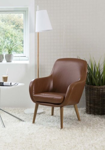 ACT NORDIC Nora f�t�lj - konjaksl�der PU med ben i ek