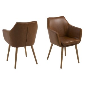 ACT NORDIC Nora f�t�lj - konjaksl�der PU med ben i ek