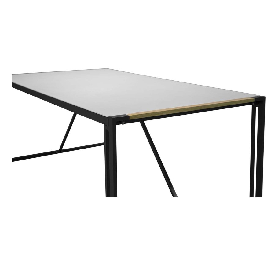 VENTURE DESIGN rektangulrt Texas hagebord - grtt glass og svart aluminium (200x100)