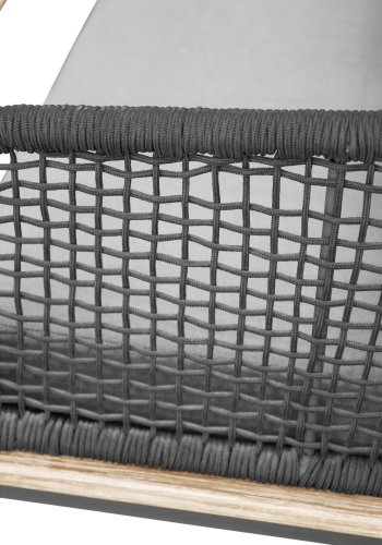 VENTURE DESIGN Andorra hj�rne havesofa m. hynder - gr�, natur akacietr�, sort aluminium og reb