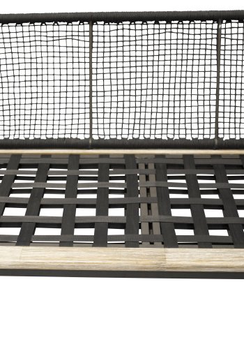 VENTURE DESIGN Andorra hj�rne havesofa m. hynder - gr�, natur akacietr�, sort aluminium og reb