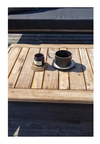 VENTURE DESIGN Andorra hagesett med puter - grtt, naturlig akasietre, svart tau og aluminium 