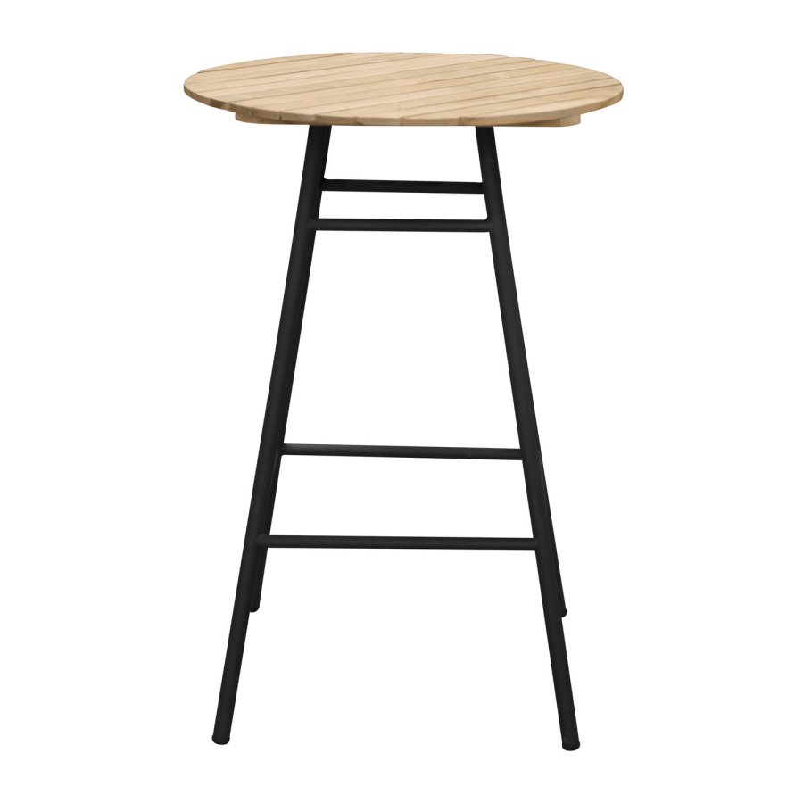 VENTURE DESIGN Mexico udendrs barstol m. fodsttte - natur akacietr og sort aluminium 