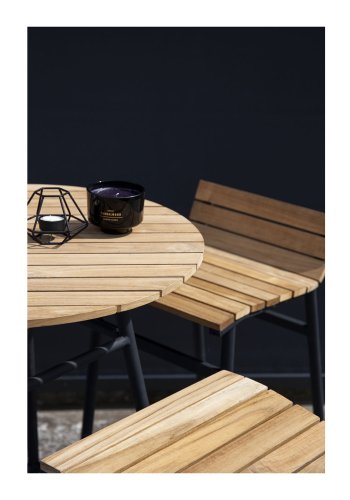 VENTURE DESIGN Mexico udendrs barstol m. rygln og fodsttte - natur akacietr og sort stl