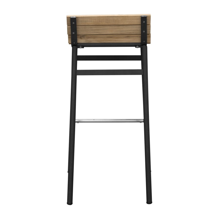 VENTURE DESIGN Mexico udendrs barstol m. rygln og fodsttte - natur akacietr og sort stl