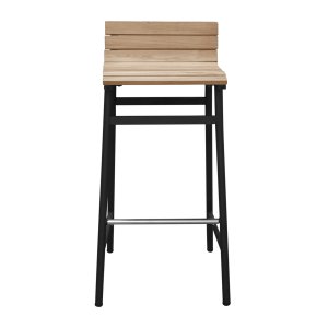 VENTURE DESIGN Mexico udendrs barstol m. rygln og fodsttte - natur akacietr og sort stl