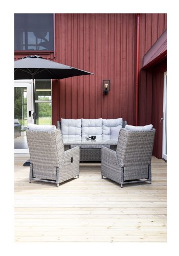 VENTURE DESIGN Leeds parasoll 3m - gr aluminium og polyester 