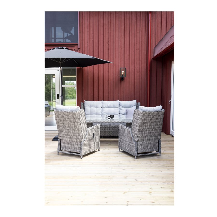 VENTURE DESIGN Leeds parasoll 3m - gr aluminium og polyester 