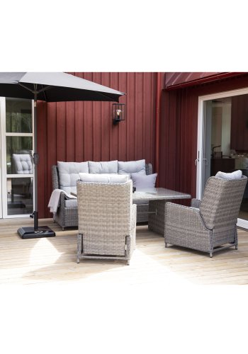 VENTURE DESIGN Leeds parasoll 3m - gr aluminium og polyester 