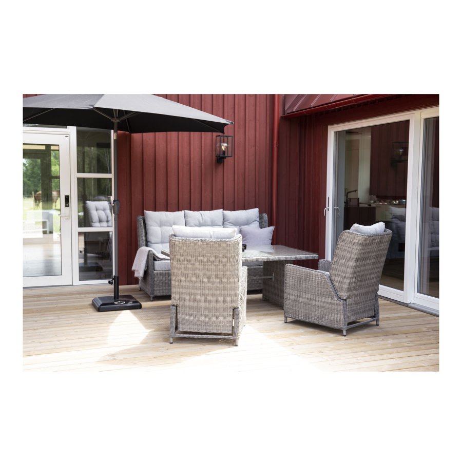 VENTURE DESIGN Leeds parasoll 3m - gr aluminium og polyester 