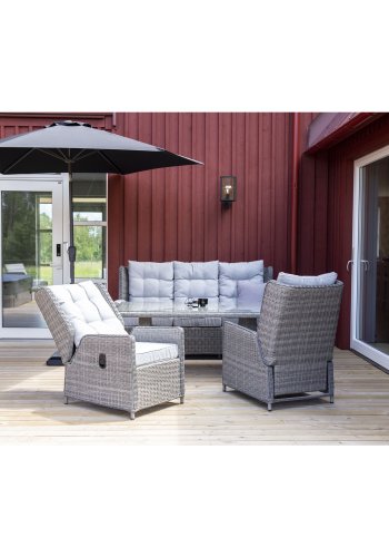 VENTURE DESIGN Leeds parasoll 3m - gr aluminium og polyester 