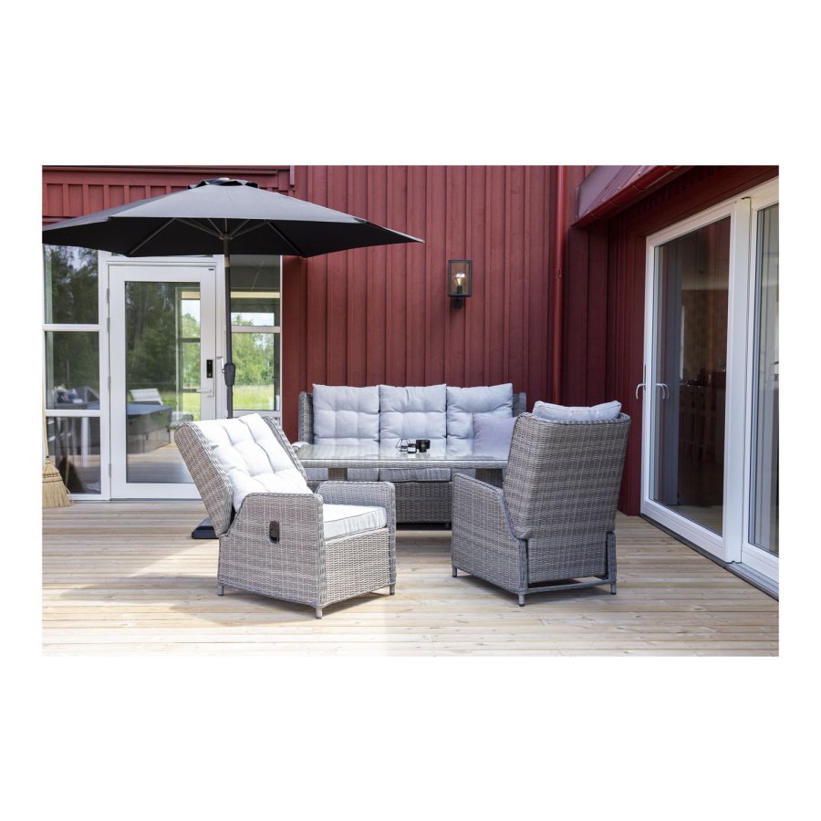 VENTURE DESIGN Leeds parasoll 3m - gr aluminium og polyester 