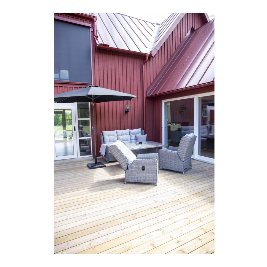 VENTURE DESIGN Leeds parasoll 3m - gr aluminium og polyester 