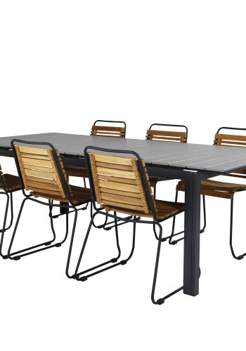 VENTURE DESIGN Bois hagestol - naturlig akasietre og sort stl