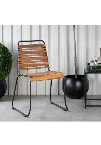 VENTURE DESIGN Bois hagestol - naturlig akasietre og sort stl