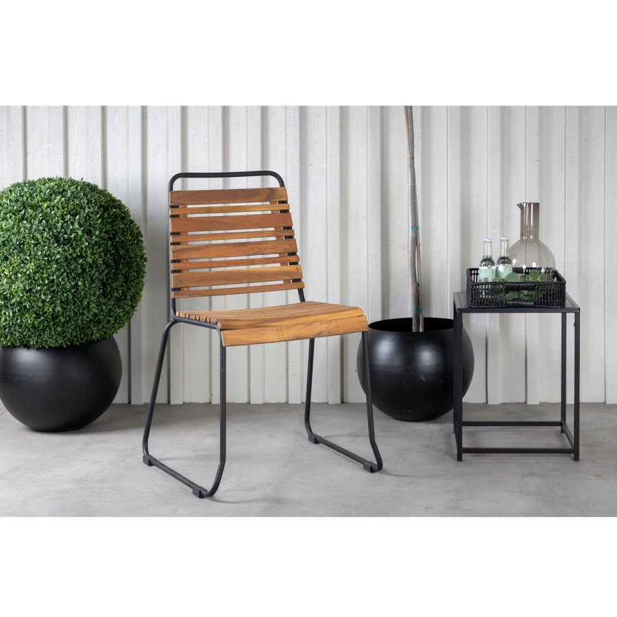VENTURE DESIGN Bois hagestol - naturlig akasietre og sort stl