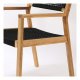VENTURE DESIGN Little John hagestol med armlener - naturlig akasietre og svart tau 