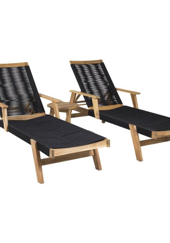 VENTURE DESIGN Little John utendrs solstol - naturlig akasietre og svart tau 