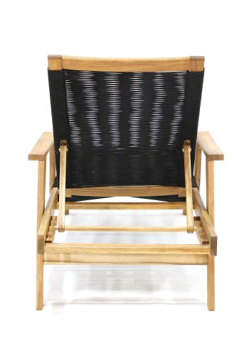 VENTURE DESIGN Little John utendrs solstol - naturlig akasietre og svart tau 