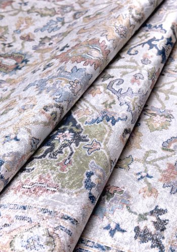 TEPPI 1137 gulvtppe m. mnster, rektangulr - multifarvet fljl stof (180x290)