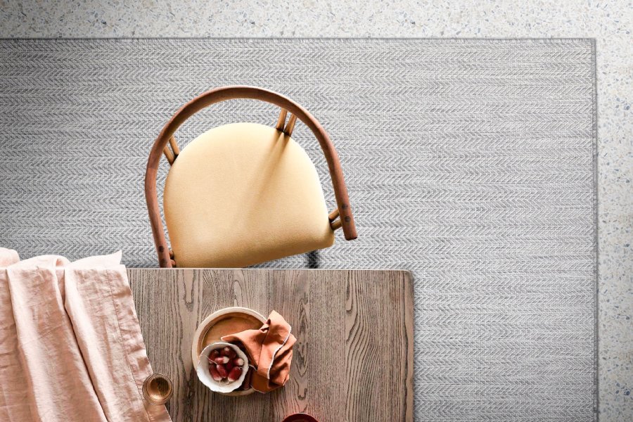 TEPPI 20522A gulvtæppe, rektangulær - grå-hvid sisal (160x230)