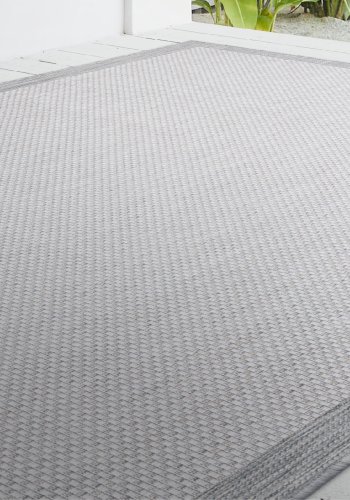 NORDVÄRK 23745A Fresco utendrsteppe, rektangulrt - antrasitt og hvit sisal (120x180)