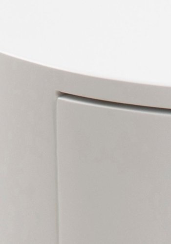 ACT NORDIC Polo nattbord, m. 1 skuff, rund - hvit MDF og sort stl (40)